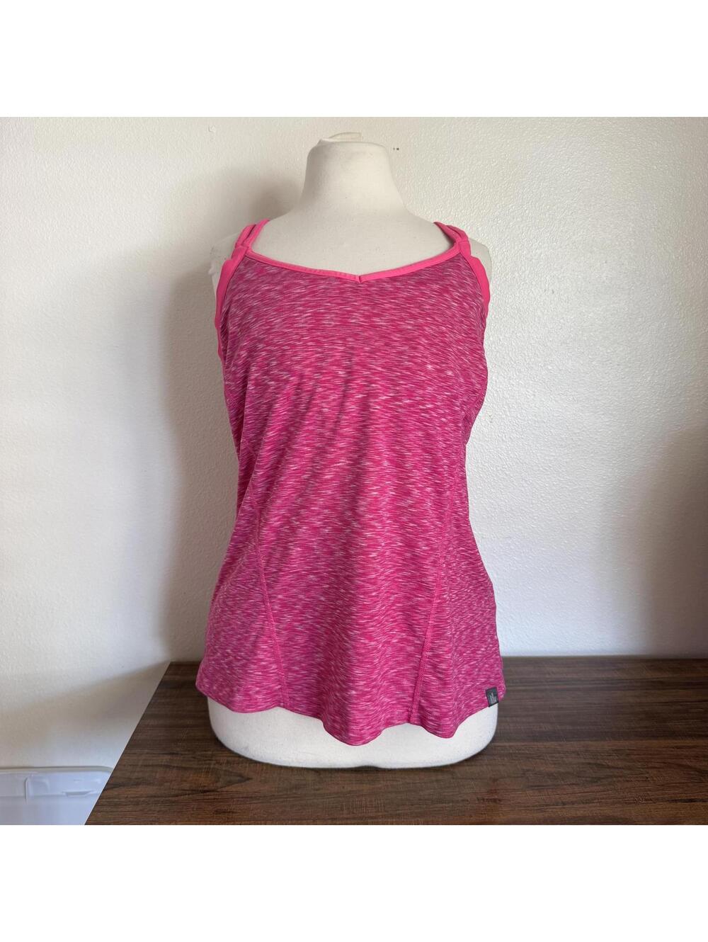 North Face Pink Athletic Tank Top with Crisscross Back Straps Size XL